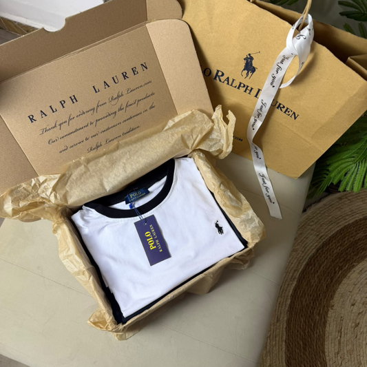 T-shirt Polo Ralph Lauren Blanc & Noir – Édition Premium