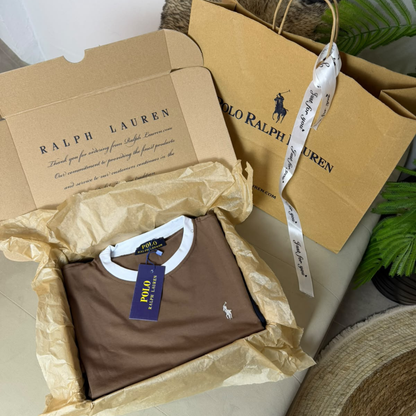 T-shirt Polo Ralph Lauren Blanc & Noir – Édition Premium