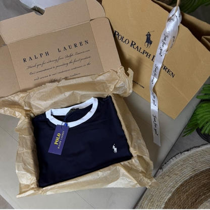 T-shirt Polo Ralph Lauren Blanc & Noir – Édition Premium