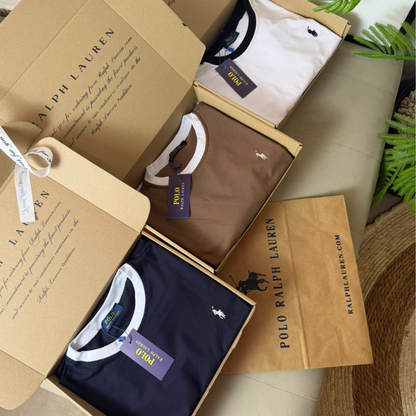 T-shirt Polo Ralph Lauren Blanc & Noir – Édition Premium