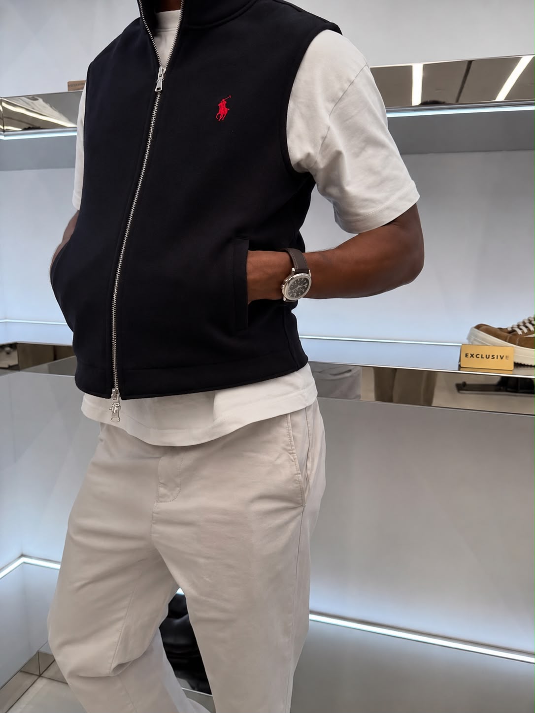 Ralph Lauren Gilet Sans Manches Zippé Noir
